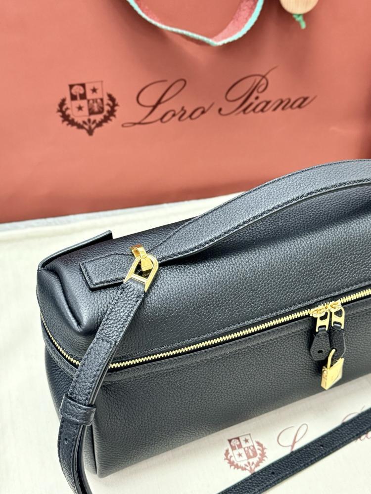 Loro Piana Elongated Extra Pocket Bag in Grained Leather