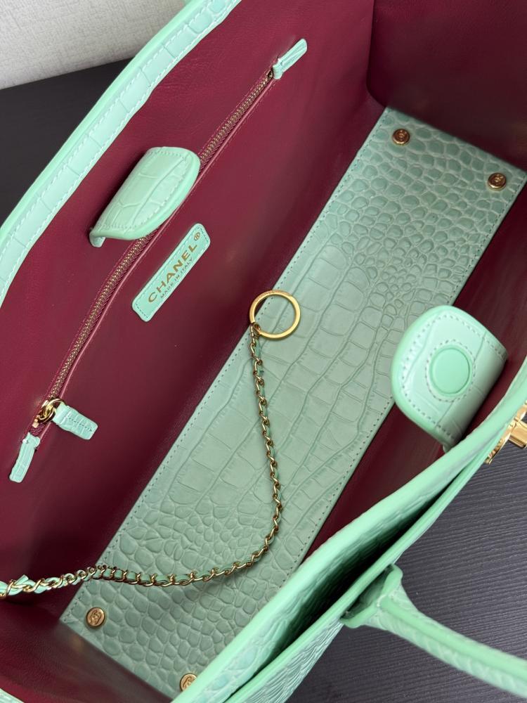 Chanel Croc-Embossed Leather Tote Bag