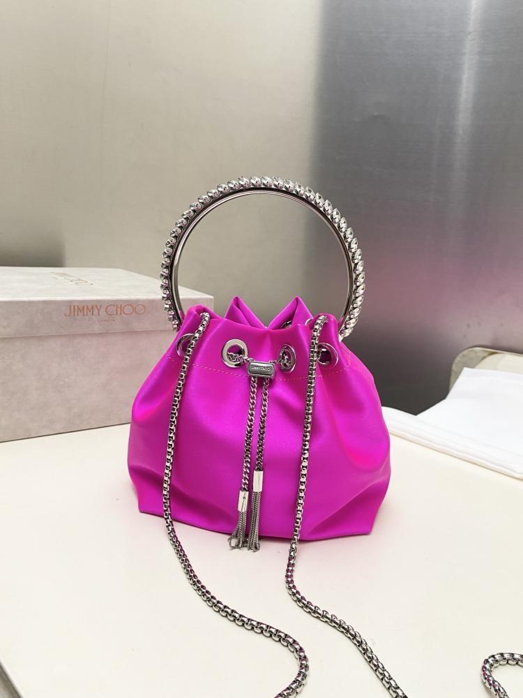 Jimmy Choo Bon Bon Satin & Crystal Embellished Bucket Bag Collection