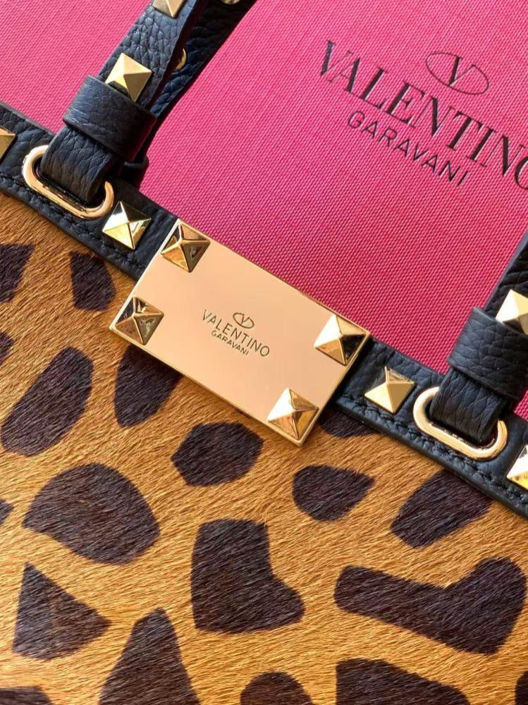 Valentino Garavani Rockstud Mini Leopard Print Calfskin Bag