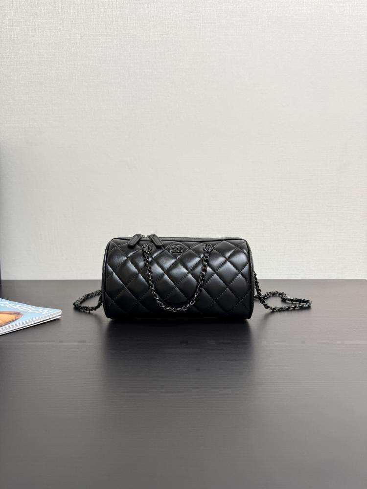 Chanel Quilted Leather Cylindrical Bag