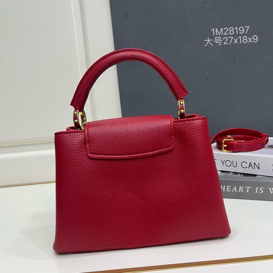 Louis Vuitton Capucines BB Leather Bag with Charms Chain