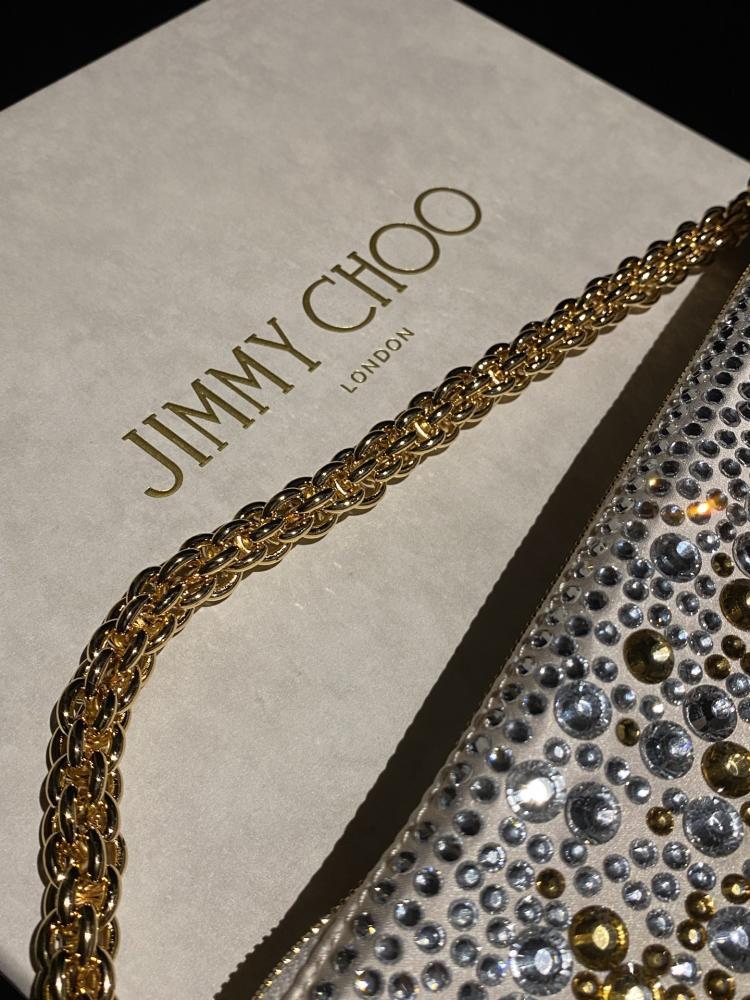 Jimmy Choo Crystal Embellished Pouch Bag