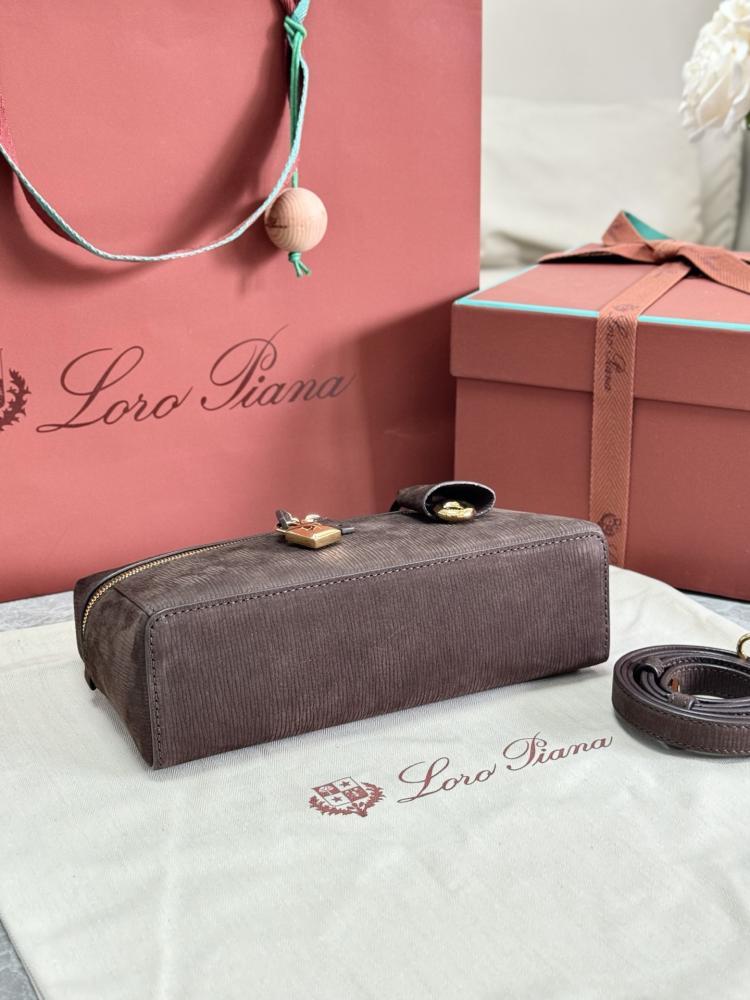 Loro Piana Smooth Leather Elongated Top Handle Bag
