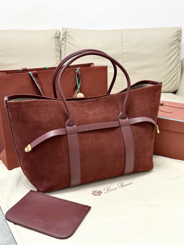 Loro Piana Large Grained Leather Tote Bag