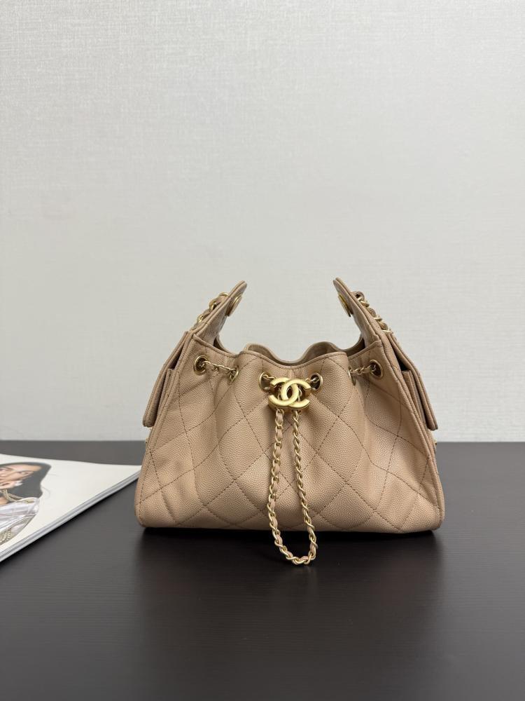 Chanel Quilted Drawstring Tote Bag