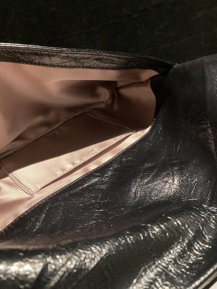 Jimmy Choo Crystal Fringe Crinkled Leather Clutch