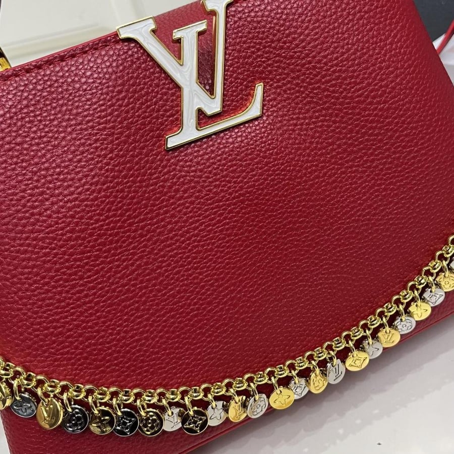 Louis Vuitton Capucines BB Leather Bag with Charms Chain