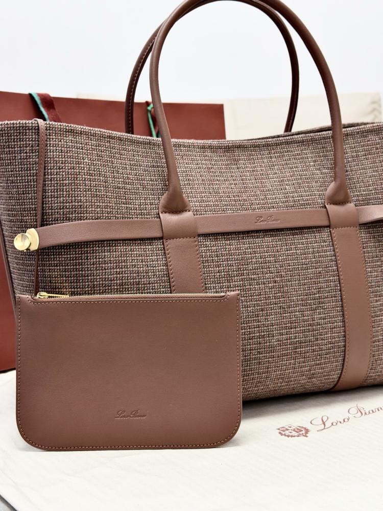 Loro Piana Large Grained Leather Tote Bag