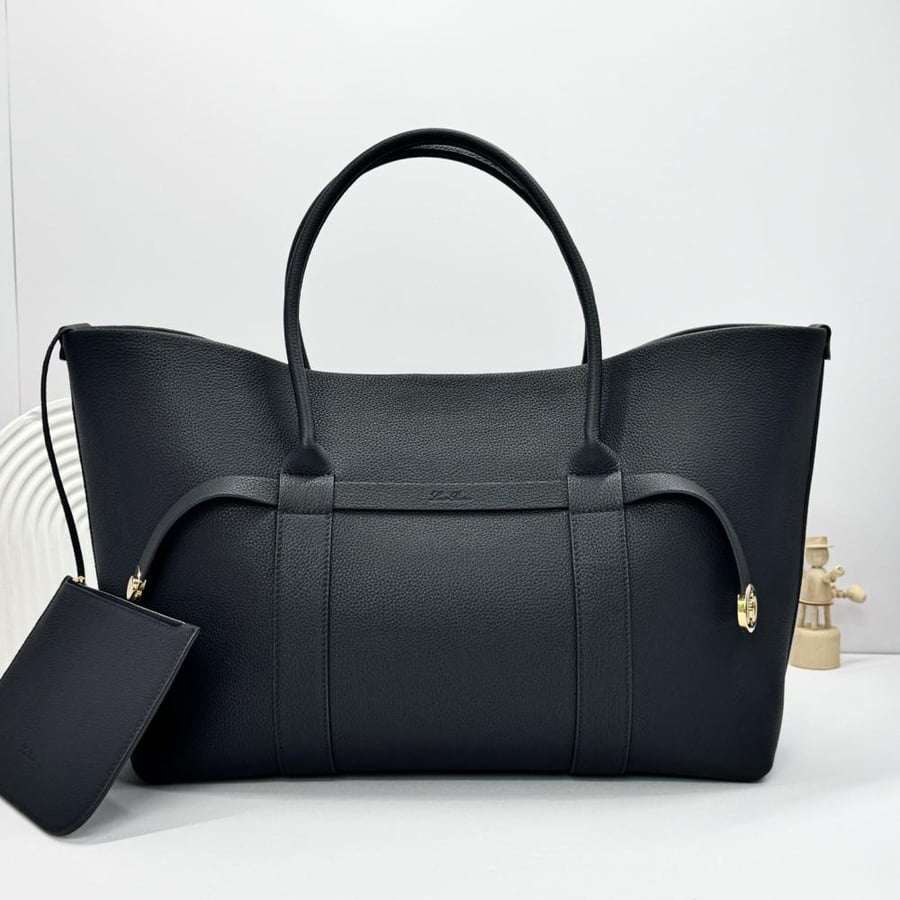 Loro Piana Large Grained Leather Tote Bag