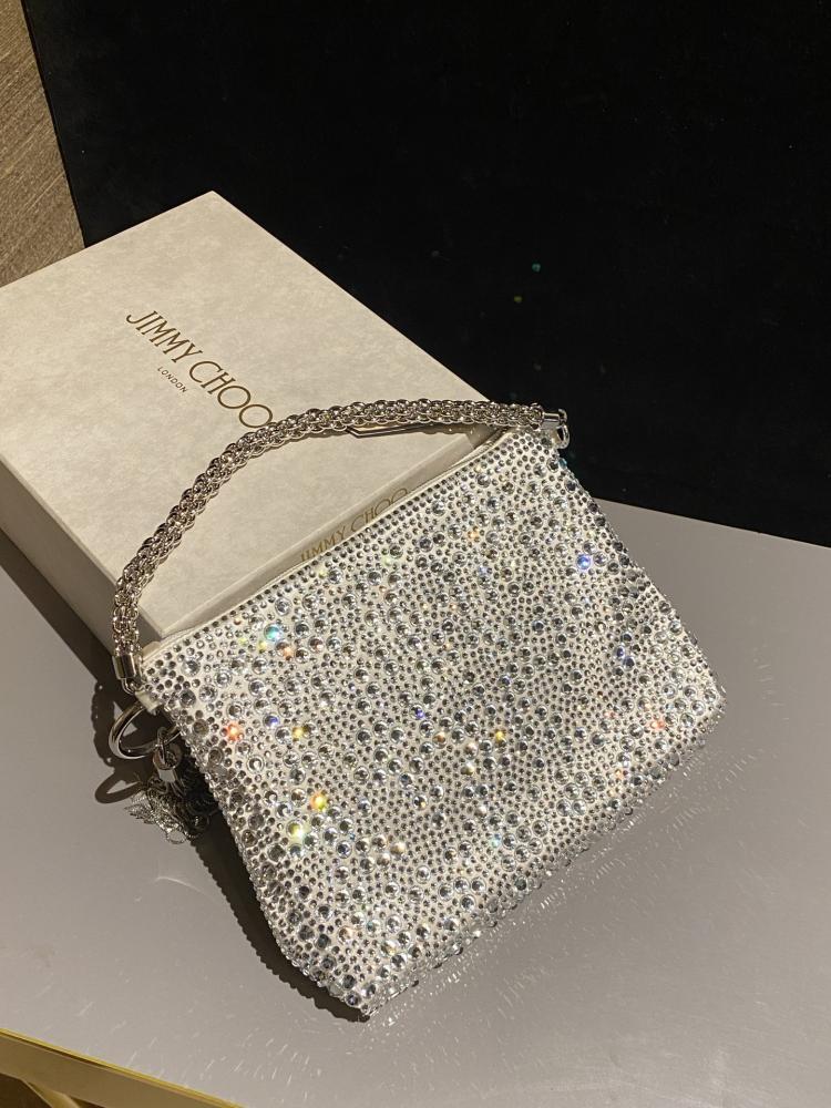 Jimmy Choo Crystal Embellished Pouch Bag