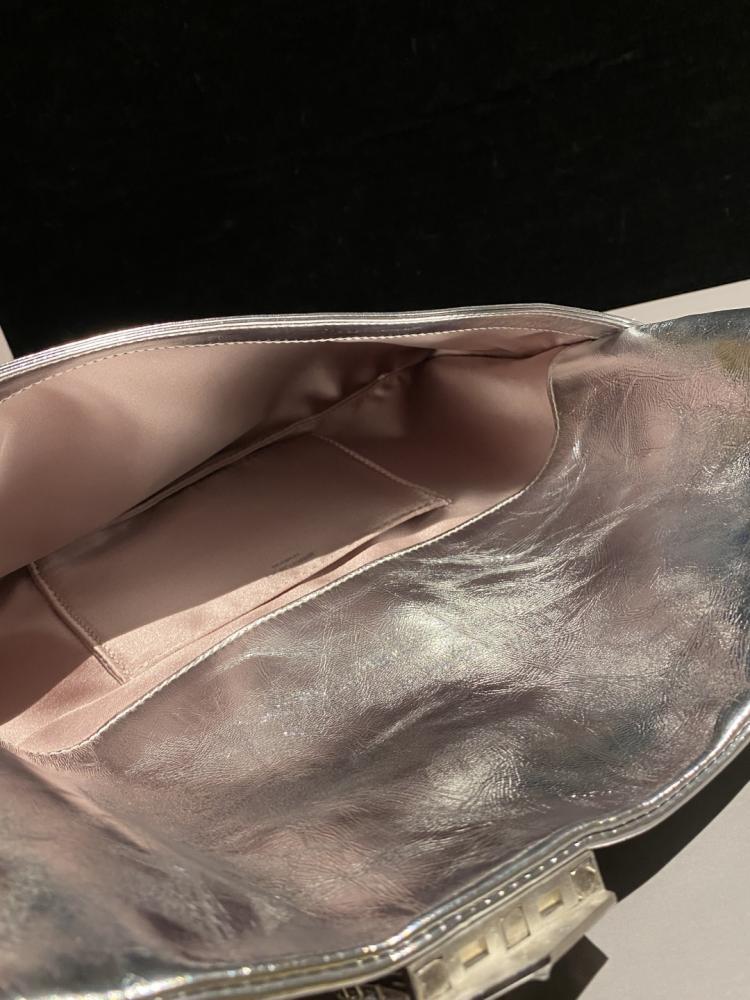 Jimmy Choo Crystal Fringe Crinkled Leather Clutch