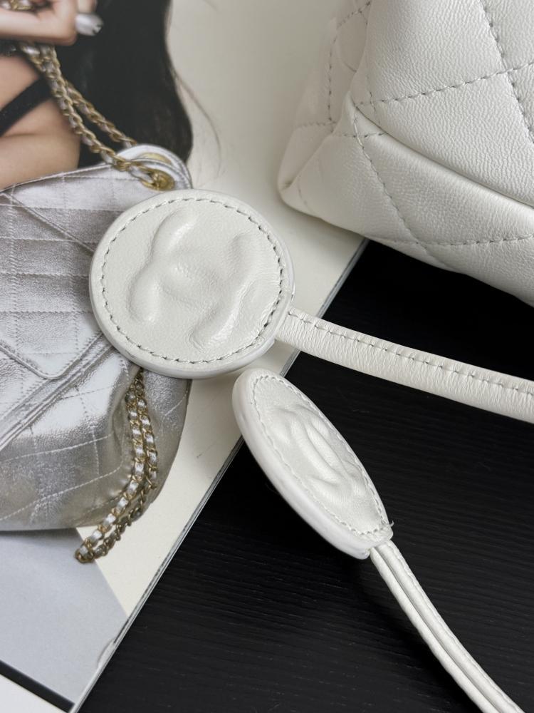 Chanel Quilted Leather Drawstring Pouch