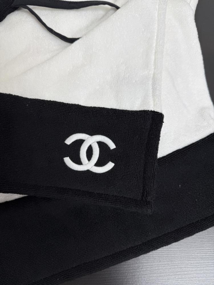 Chanel Terry Cotton Beach Bag Set with Pouch and Towel