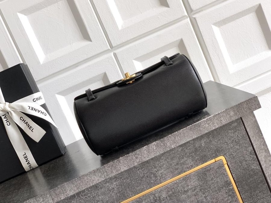 Chanel Grained Leather Cylindrical Bag