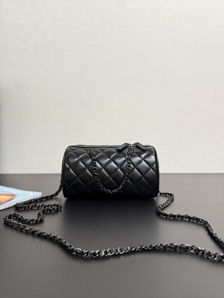 Chanel Quilted Leather Cylindrical Bag
