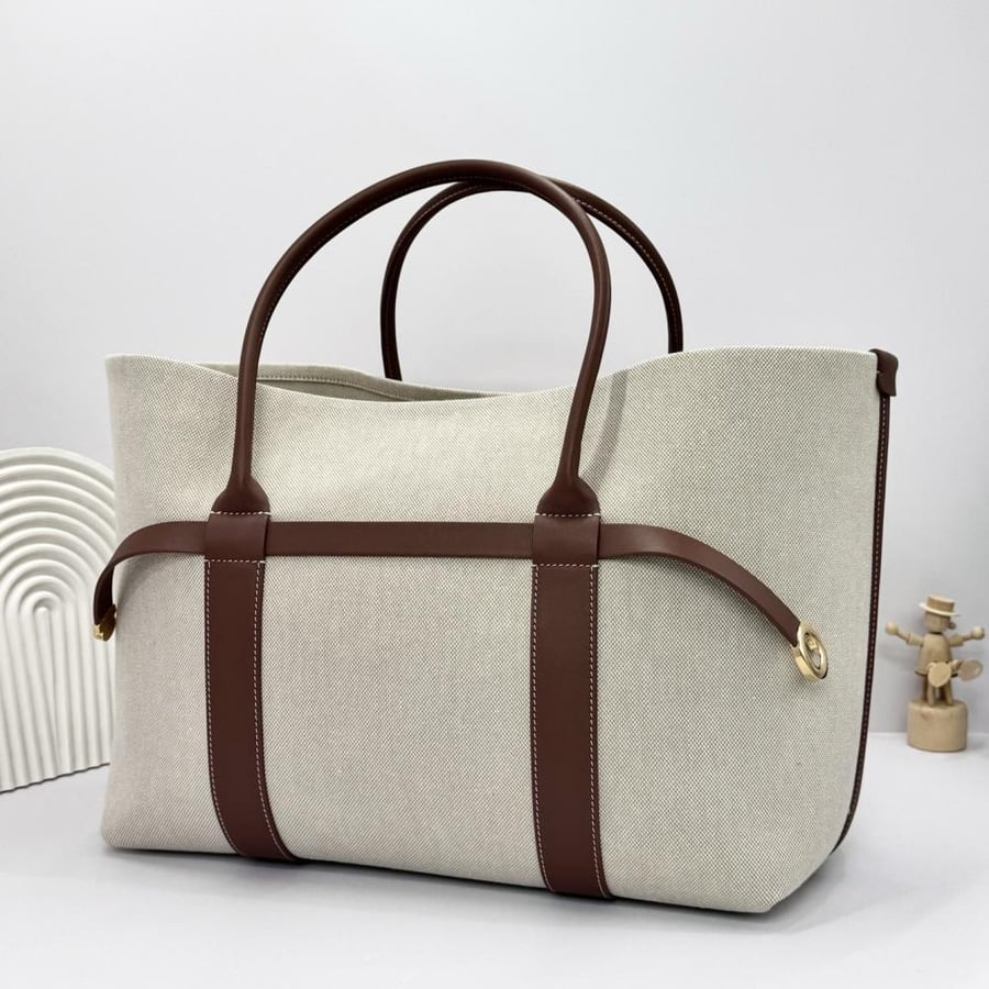 Loro Piana Large Grained Leather Tote Bag