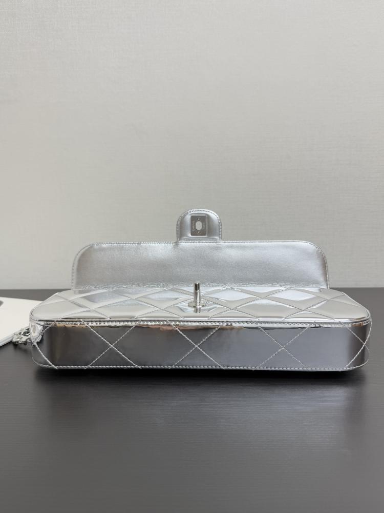 Chanel Glossy Quilted Top Handle Flap Bag