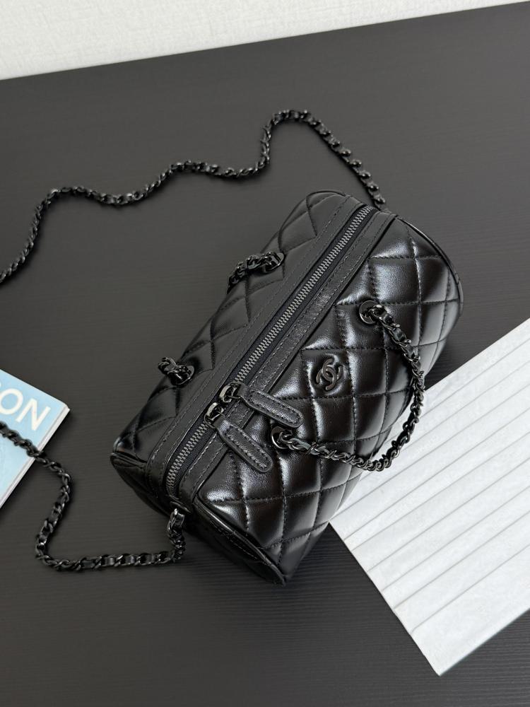 Chanel Quilted Leather Cylindrical Bag