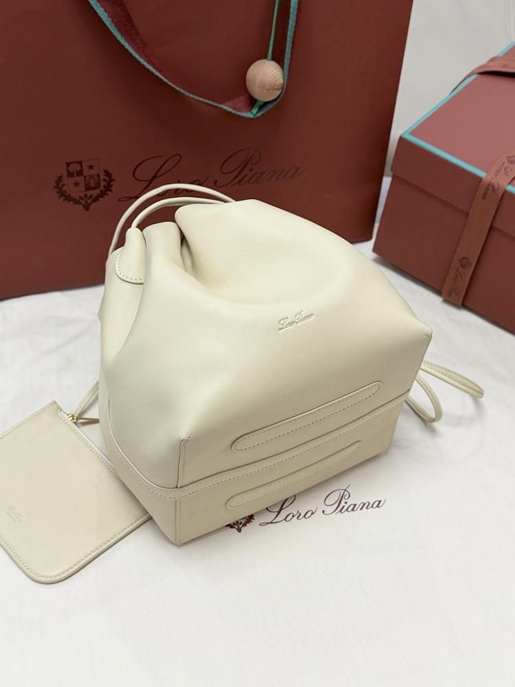 Loro Piana Bale Softy Drawstring Bucket Bag