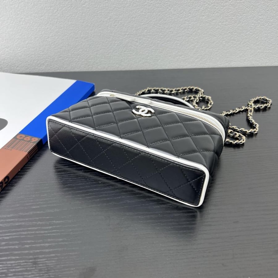 Chanel Quilted Grained Leather Vanity Case