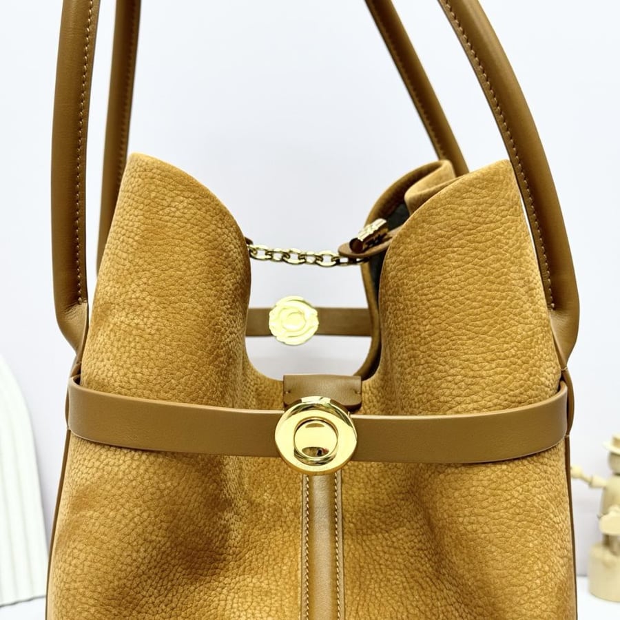 Loro Piana Large Grained Leather Tote Bag