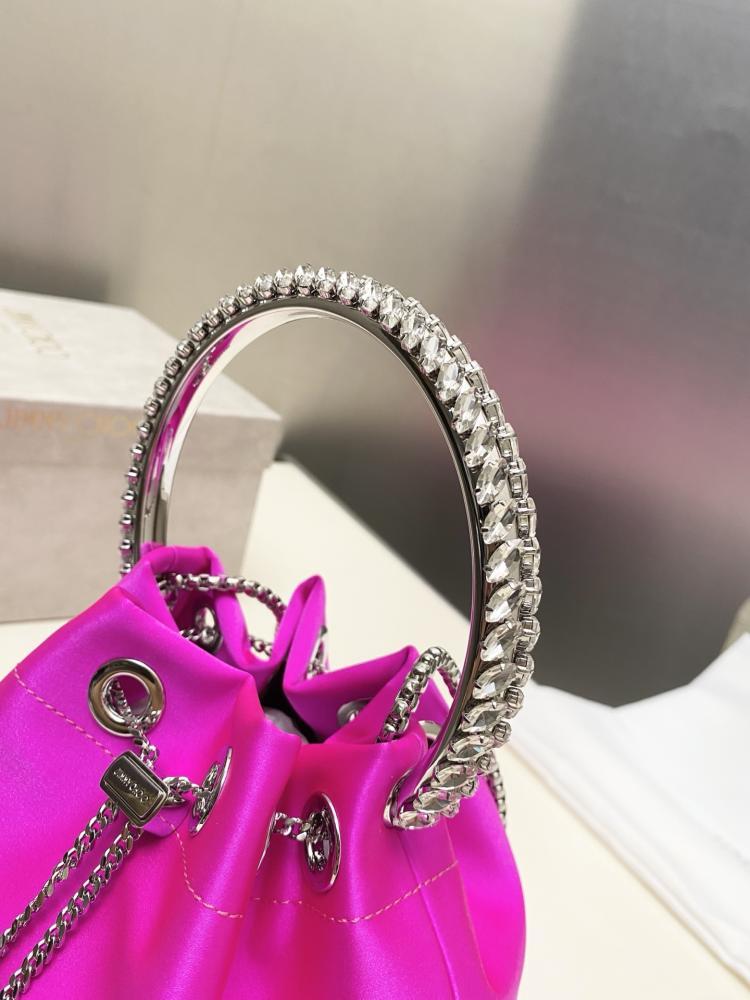 Jimmy Choo Bon Bon Satin & Crystal Embellished Bucket Bag Collection