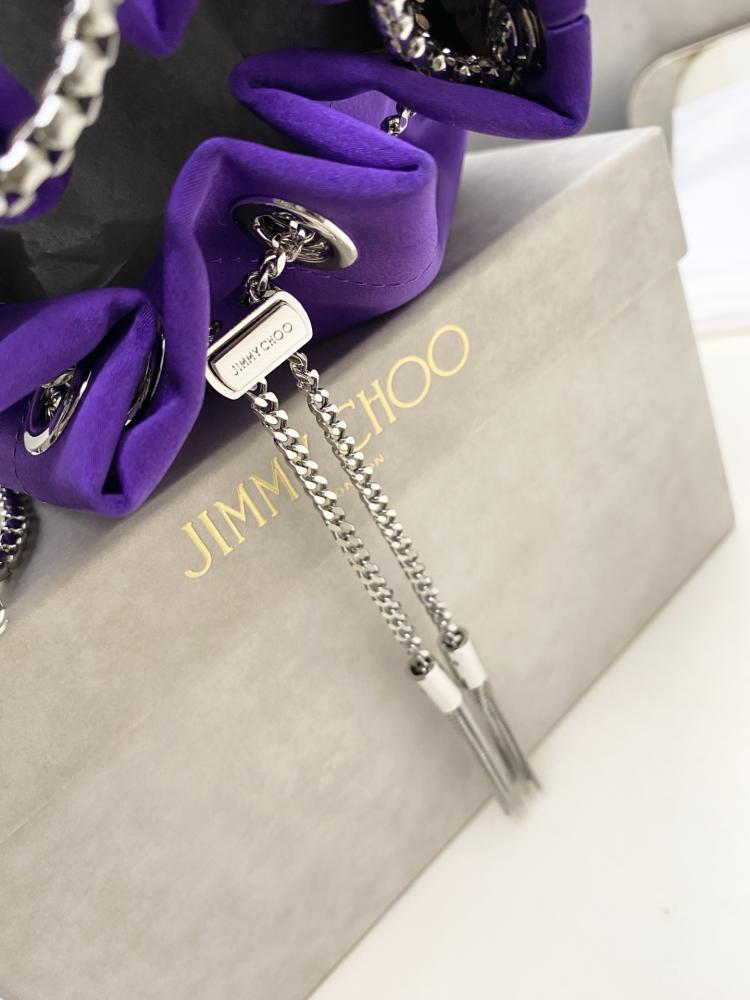 Jimmy Choo Bon Bon Satin & Crystal Embellished Bucket Bag Collection