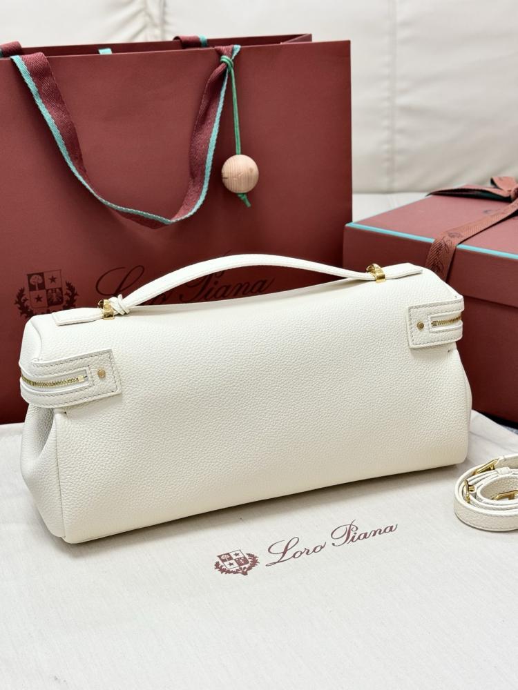 Loro Piana Elongated Extra Pocket Bag in Grained Leather