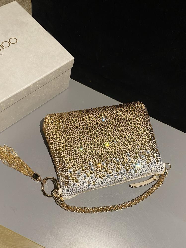 Jimmy Choo Crystal Embellished Pouch Bag