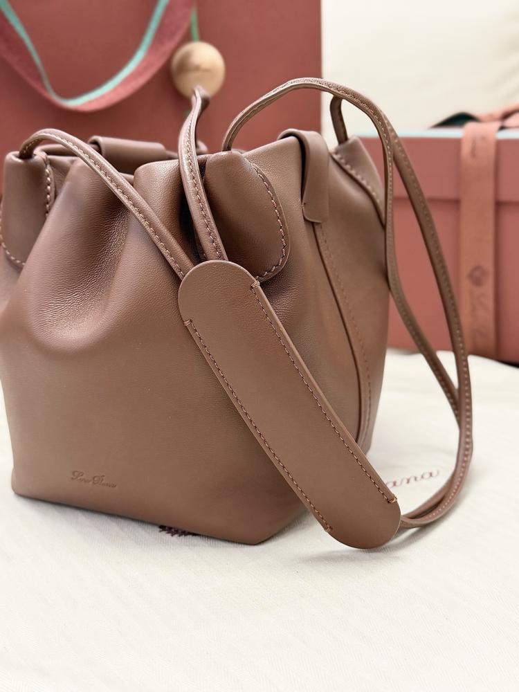 Loro Piana Bale Softy Drawstring Bucket Bag