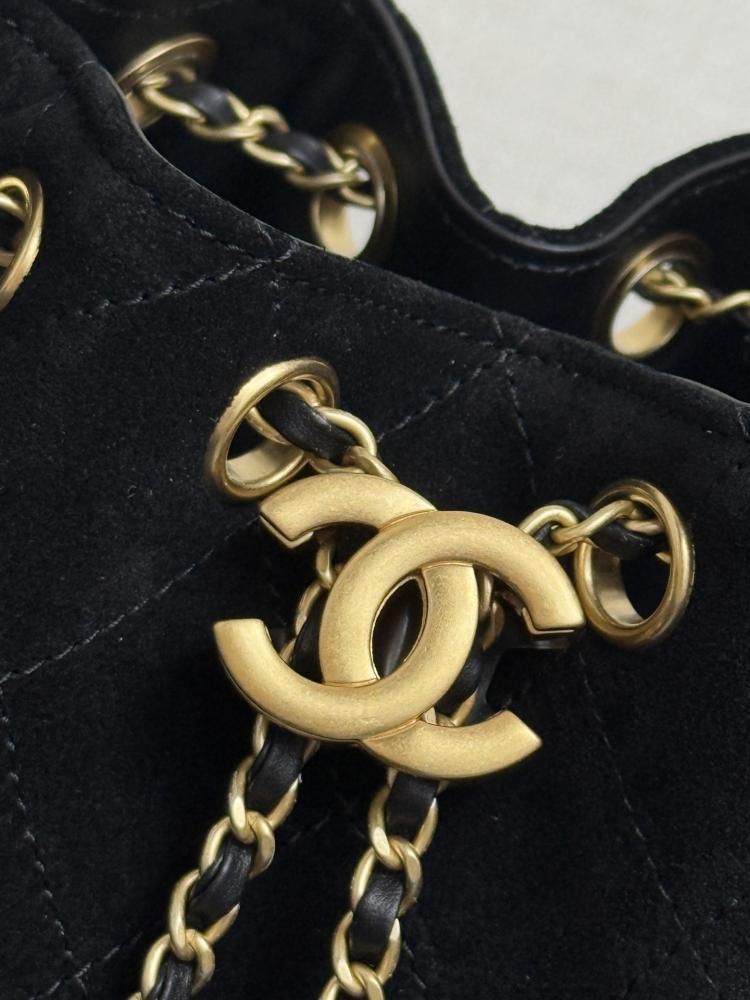 Chanel Quilted Drawstring Tote Bag