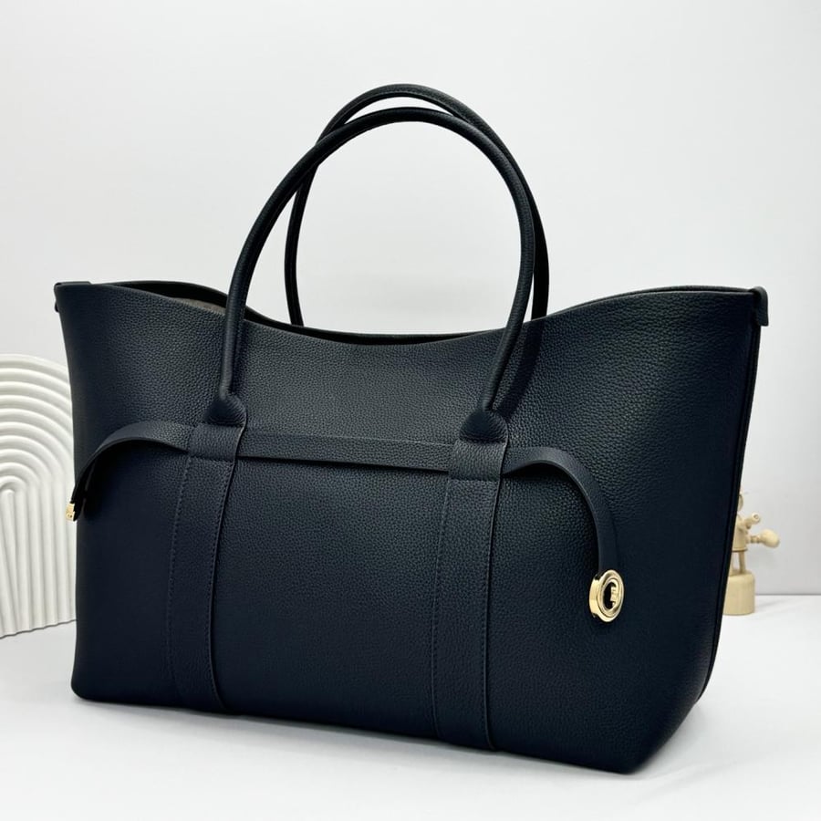 Loro Piana Large Grained Leather Tote Bag
