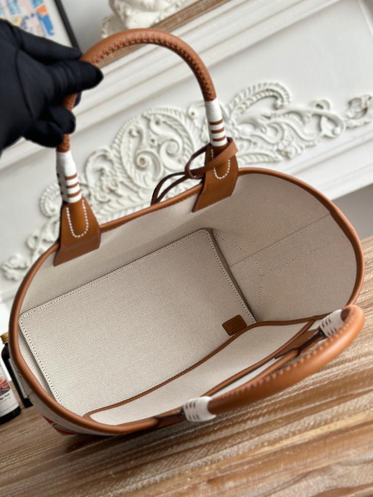 Hermes Steeple 28 Printed Canvas Tote Bag
