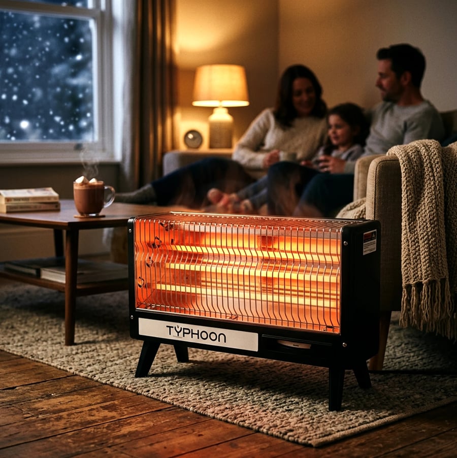تايفون دفاية كهربائية مستطيل 4 شمعةTY-10-007B 2400W