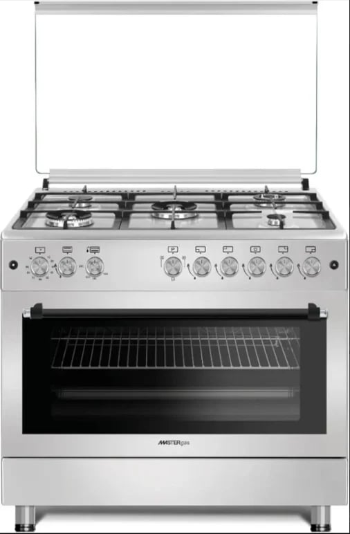 ماستر جولد فرن غاز 5 عيون شبك خفيف +مروحة تبريد+مروحة توزيع MG-F9P50G2-ILF