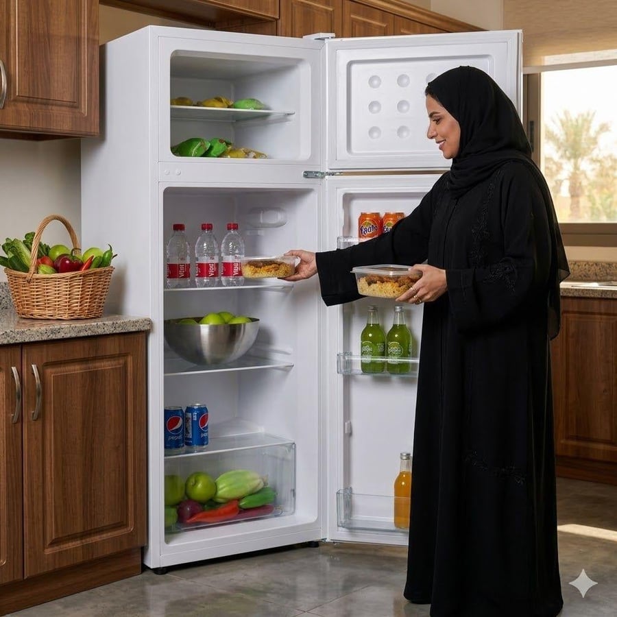 دورا سات ثلاجة بابين 11.8 قدم 332 لتر نوفروست أبيض – DS330NF-W