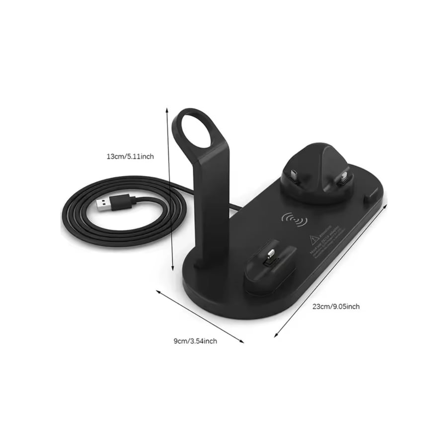 حامل شاحن لاسلكي 7 في 1 ومحطة شحن سريع لأجهزة iPhone 1-12 وApple Watch 9/8/7/6 وAirPods Pro 2/1، شواحن الهواتف