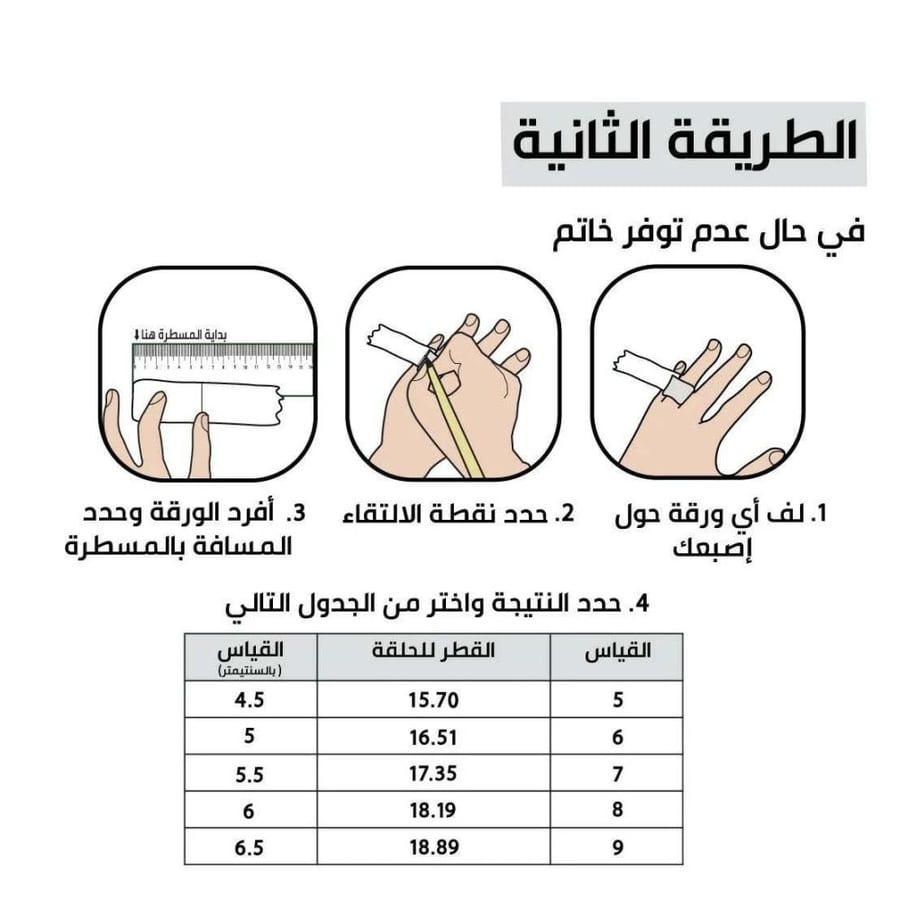 طريقة اخذ مقاس الخاتم