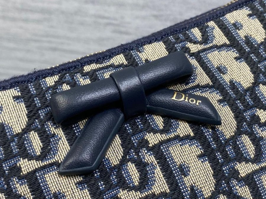 Dior Oblique Bow Pouch with Chain