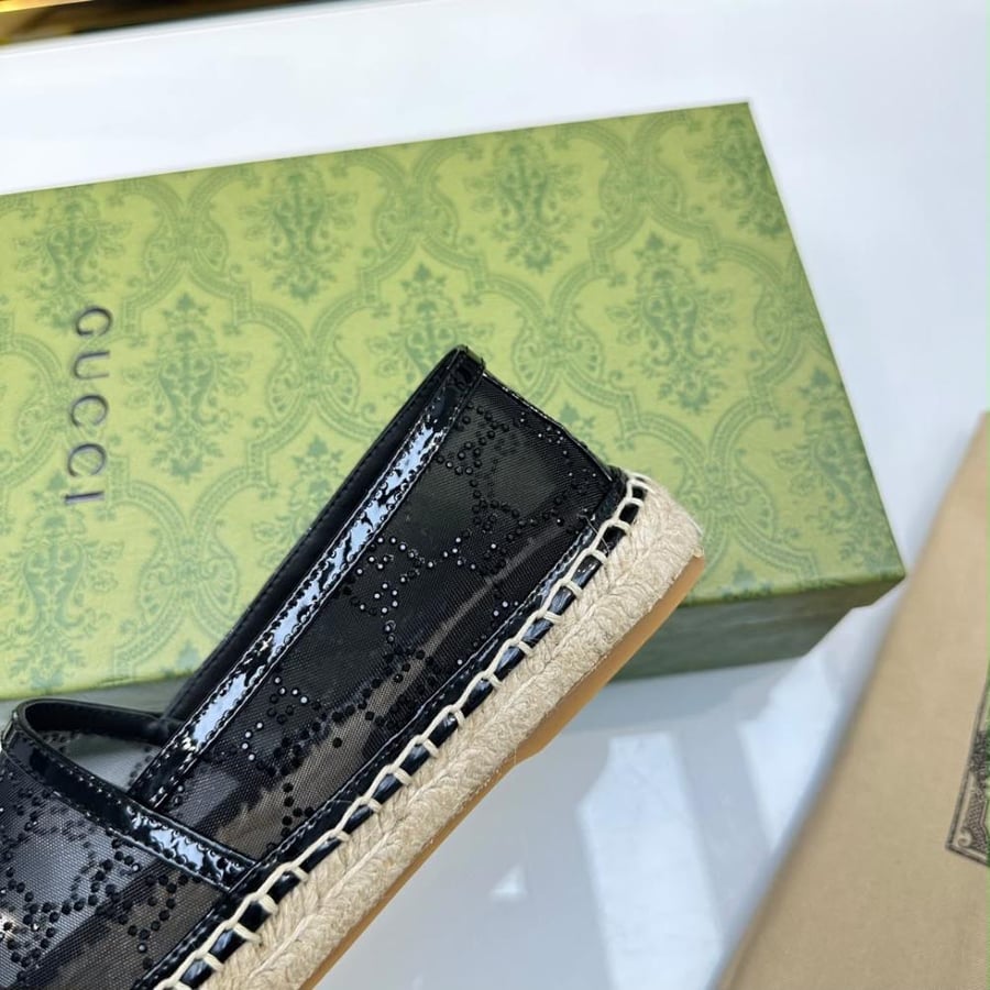 GG Crystal-embellished Espadrilles in Mesh