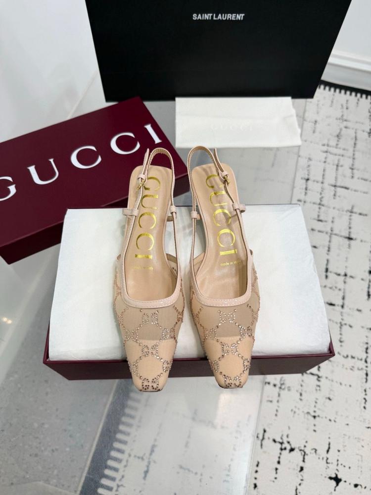 Women's GG crystal slingback pump