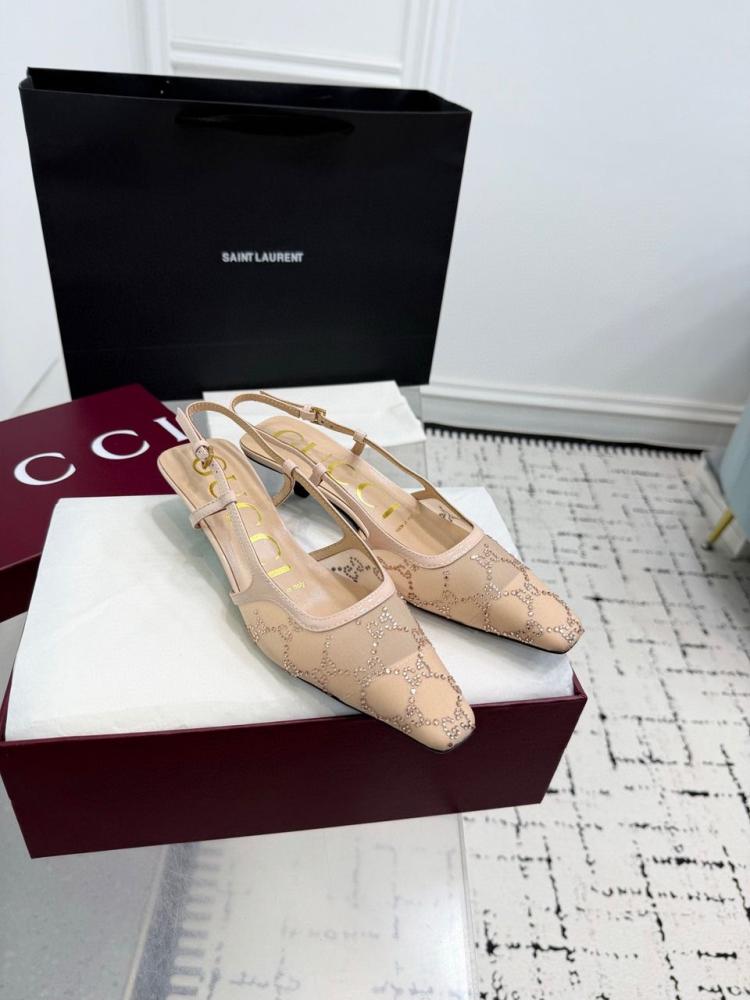 Women's GG crystal slingback pump