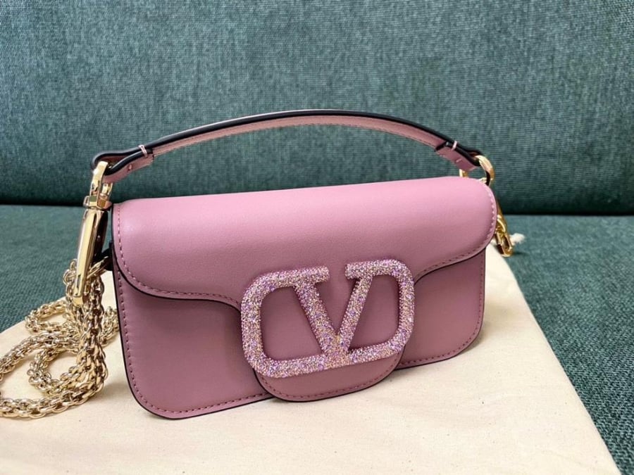 VALENTINO GARAVANI LOCÒ SMALL SHOULDER BAG WITH JEWEL LOGO