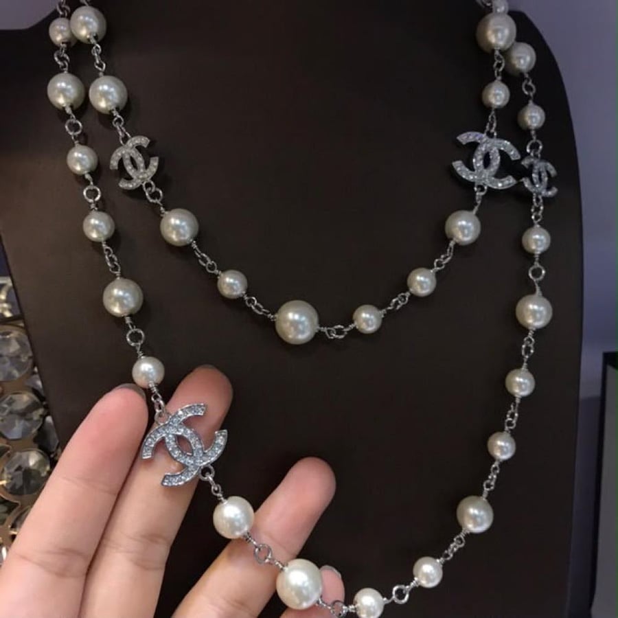 Chanel Long Necklace - Silver