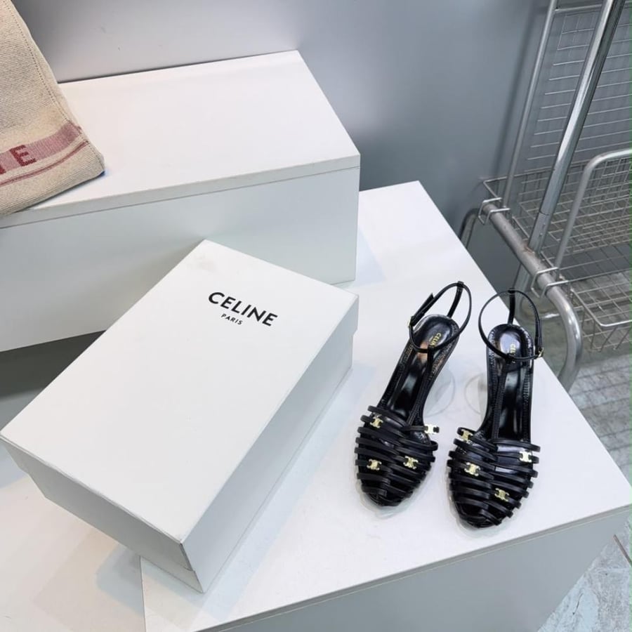 CAGE HEELED SANDAL IN GOATSKIN