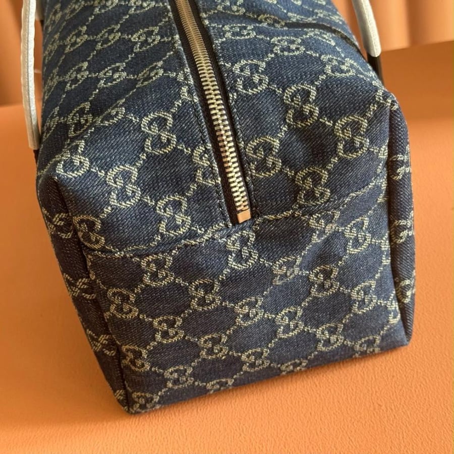 Small boston bag with Gucci plaque