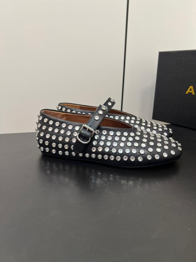 ALAÏA STRASS LAMBSKIN BALLET FLATS
