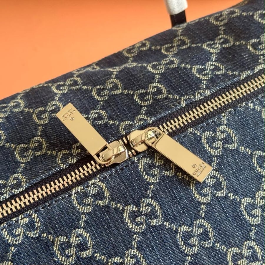 Small boston bag with Gucci plaque