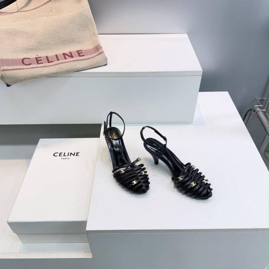 CAGE HEELED SANDAL IN GOATSKIN